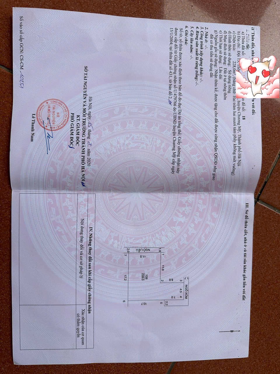 chính chủ gửi bán lô đất 228 m full thổ cư tại đội 13 thôn 3 quảng bị chương mỹ hàng đẹp phân lô cho quý nhà đầu tư