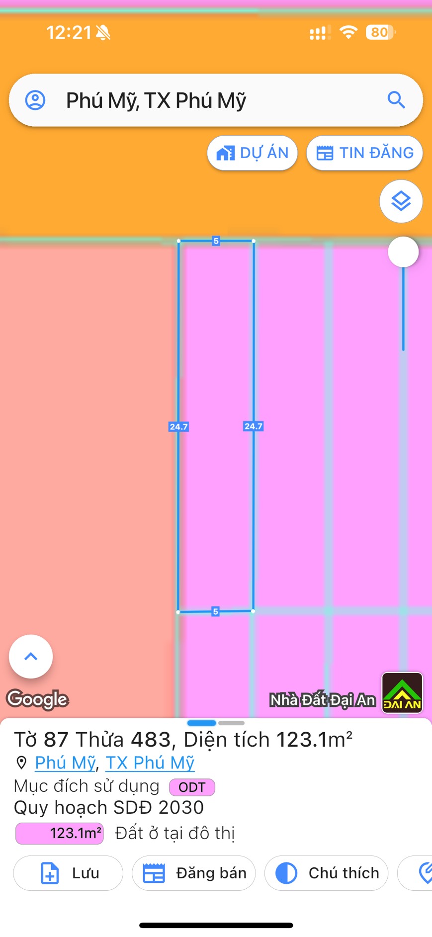 Chủ bán đất Phạm Văn Đồng, Phú Mỹ 123,2m2 Full thổ cư