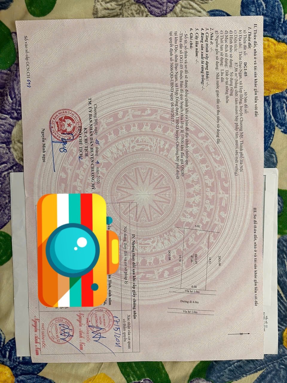 Chính chủ cần thanh lý gấp lô đất đấu giá trung tâm nhất của xã hợp đồng chương Mỹ Hà Nội DT : 87,86 m Dãy 2 của mặt