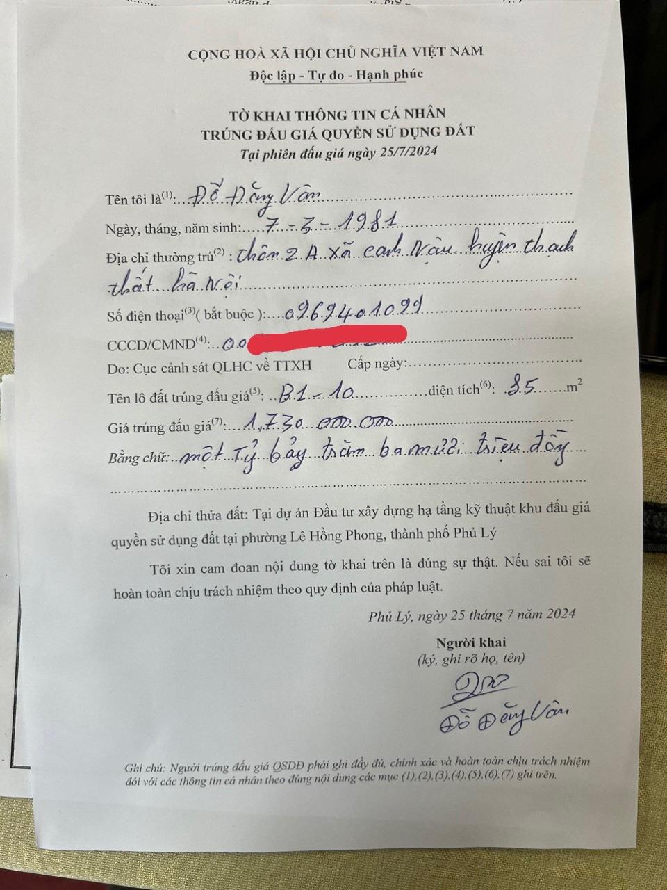 ĐẤT ĐẸP – GIÁ TỐT – CHÍNH CHỦ CẦN BÁN GẤP LÔ ĐẤT ĐẸP TẠI Thành Phố Phủ Lý - Hà Nam