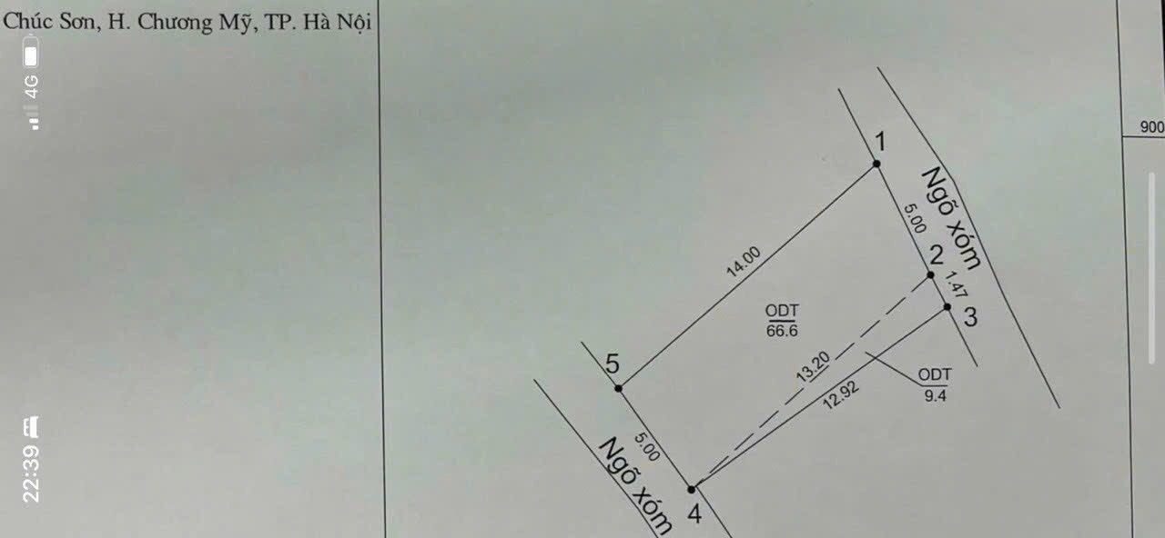 Diện tích 68m full thổ cư thị trấn Chúc Sơn Mặt tiền = hậu 5m, đất 2 mặt thoáng Cách QL6 chỉ vài trăm mét