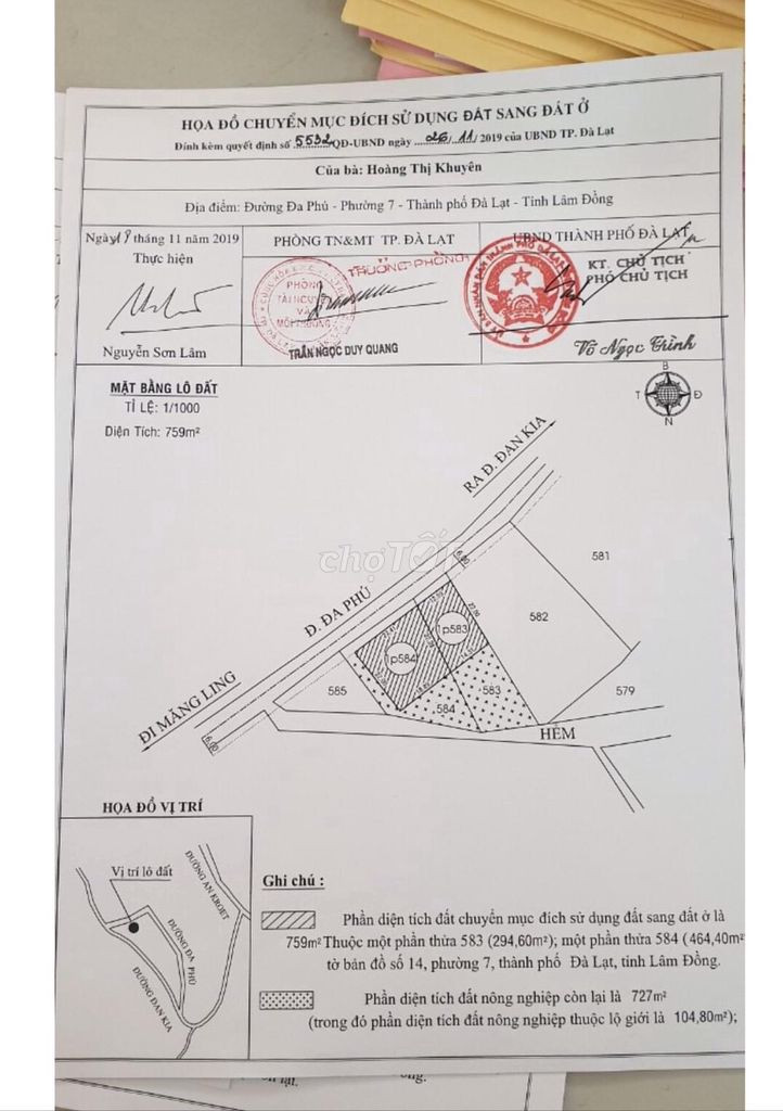 • SIÊU PHẨM LÂM ĐỒNG ! CHÍNH CHỦ CẦN BÁN GẤP 2 LÔ LIỀN KỀ MẶT TIỀN ĐA PHÚ - PHƯỜNG 7 - ĐÀ LẠT / 1486M2