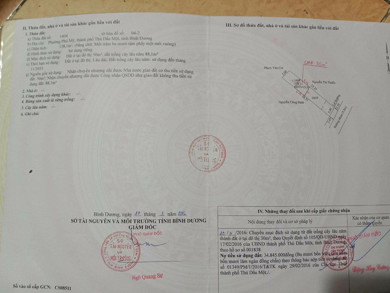 CHÍNH CHỦ BÁN NHANH ĐẤT PHÚ TÂN, THỦ DẦU MỘT, BÌNH DƯƠNG. GIÁ TỐT