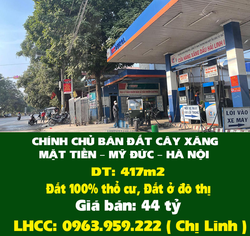 CHÍNH CHỦ BÁN ĐẤT CÂY XĂNG MẶT TIỀN – MỸ ĐỨC – HÀ NỘI.
