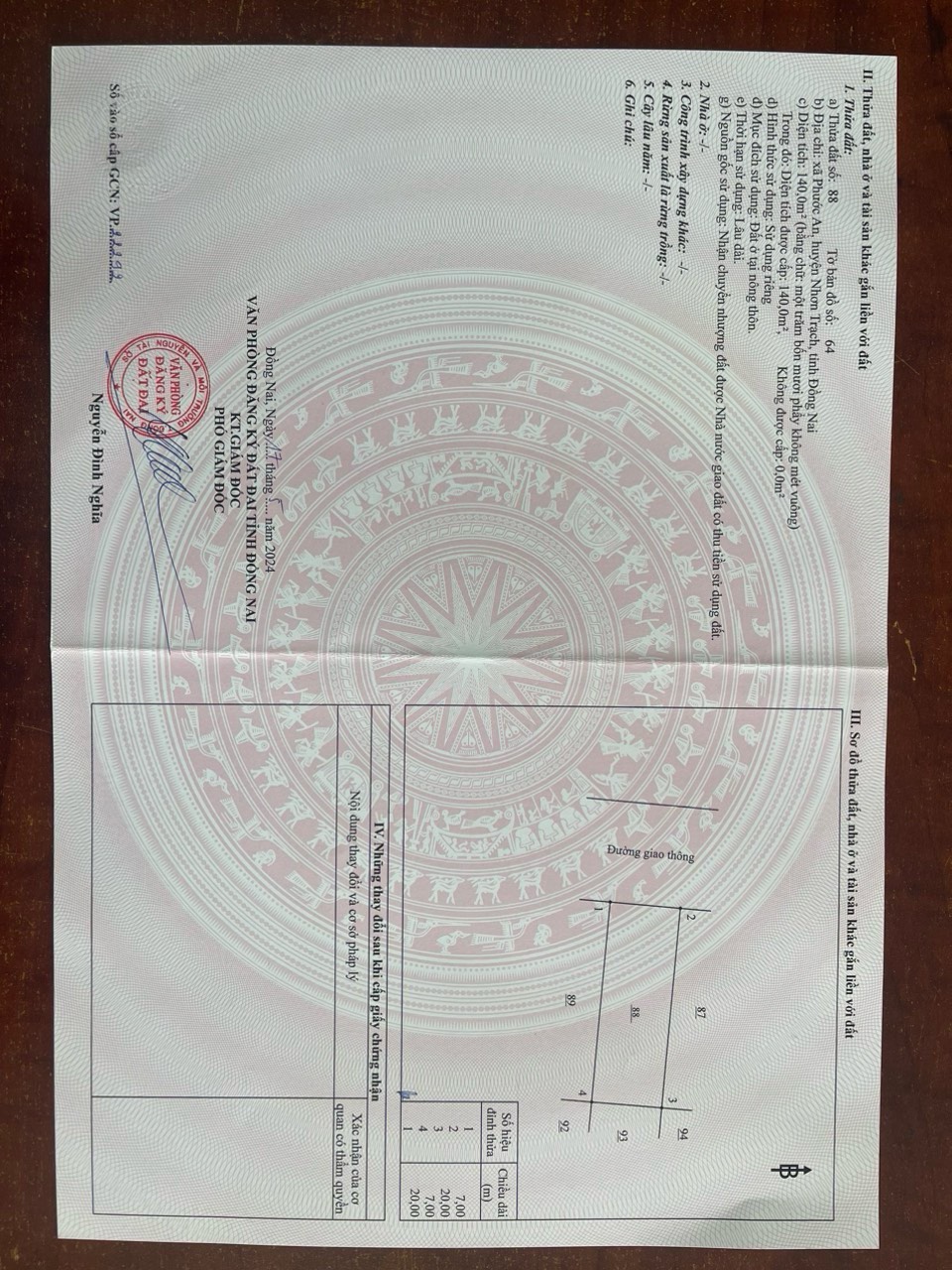 Xả hàng bán nền đất khu Tái Định Cư Phước An DT 140m2 - 7m x 20m tại Nhơn Trạch Đồng Nai