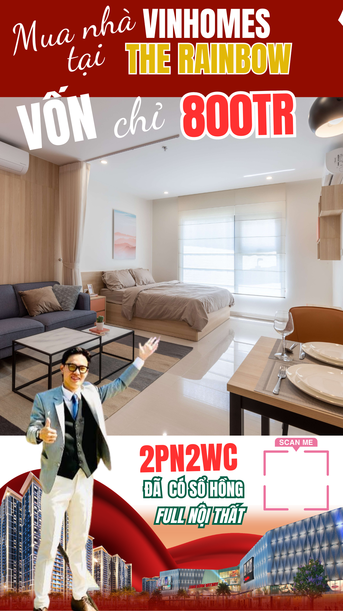 Căn Hộ 2PN2WC View Sông Vinhomes Q9 Có Sổ Hồng Full NT Cắt Lỗ 300Triệu