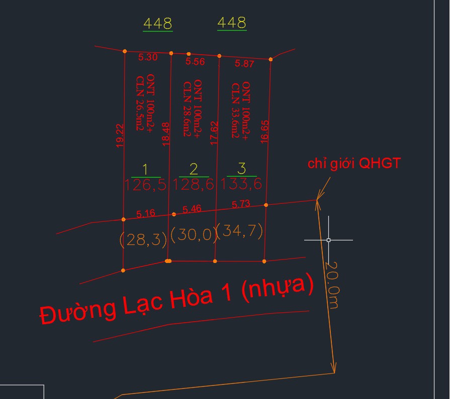 Bán Đất Mặt tiền Lạc Hoà 1, Diên hòa, diên khánh, Khánh hòa, QH rộng 20m