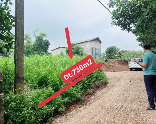 Chính chủ cần bán đất diện tích 736,2m, mặt tiền rộng tại thị trấn Ba Đồi, huyện Lạc Thuỷ