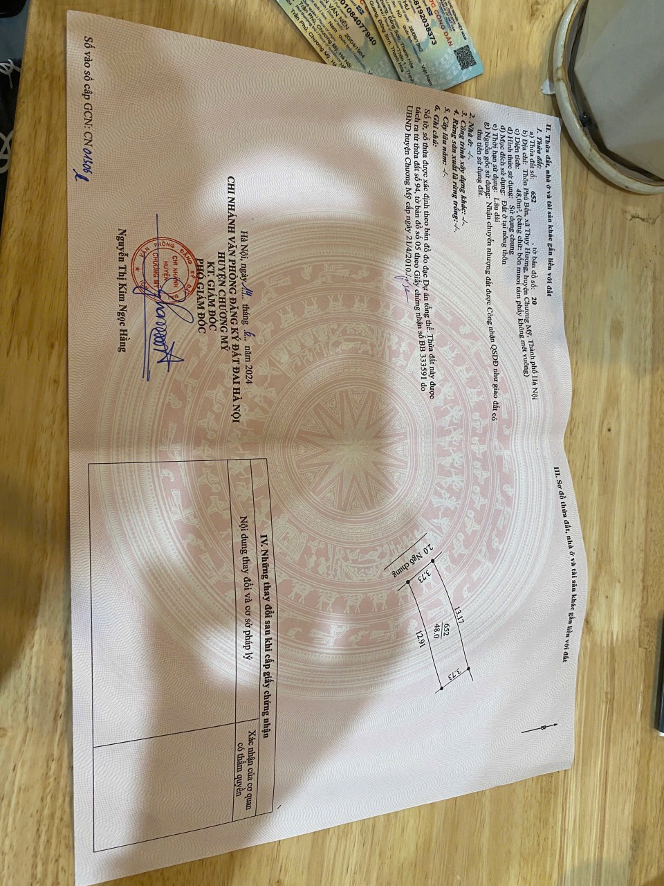 Chỉ hơn 1 tỷ - sót 1 lô 48 m2 giáp quận Hà Đông 4 km - tt chuc son 3 km - Diện tích 48m2 full thổ cư địa