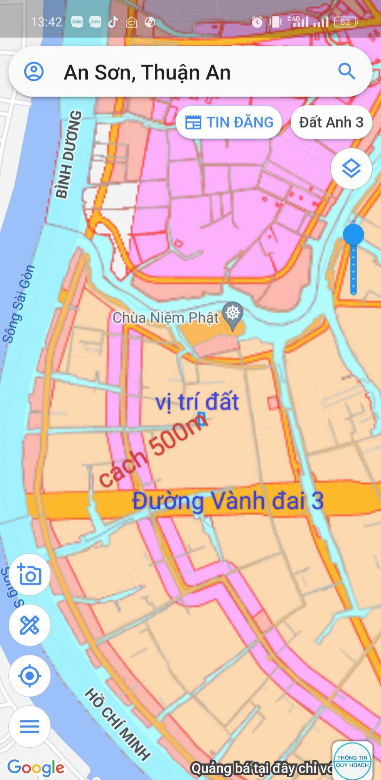 Mặt tiền An Sơn 32, 500m² thổ cư 100m². Đường xe tải ra vào, vị trí đông dân cư,