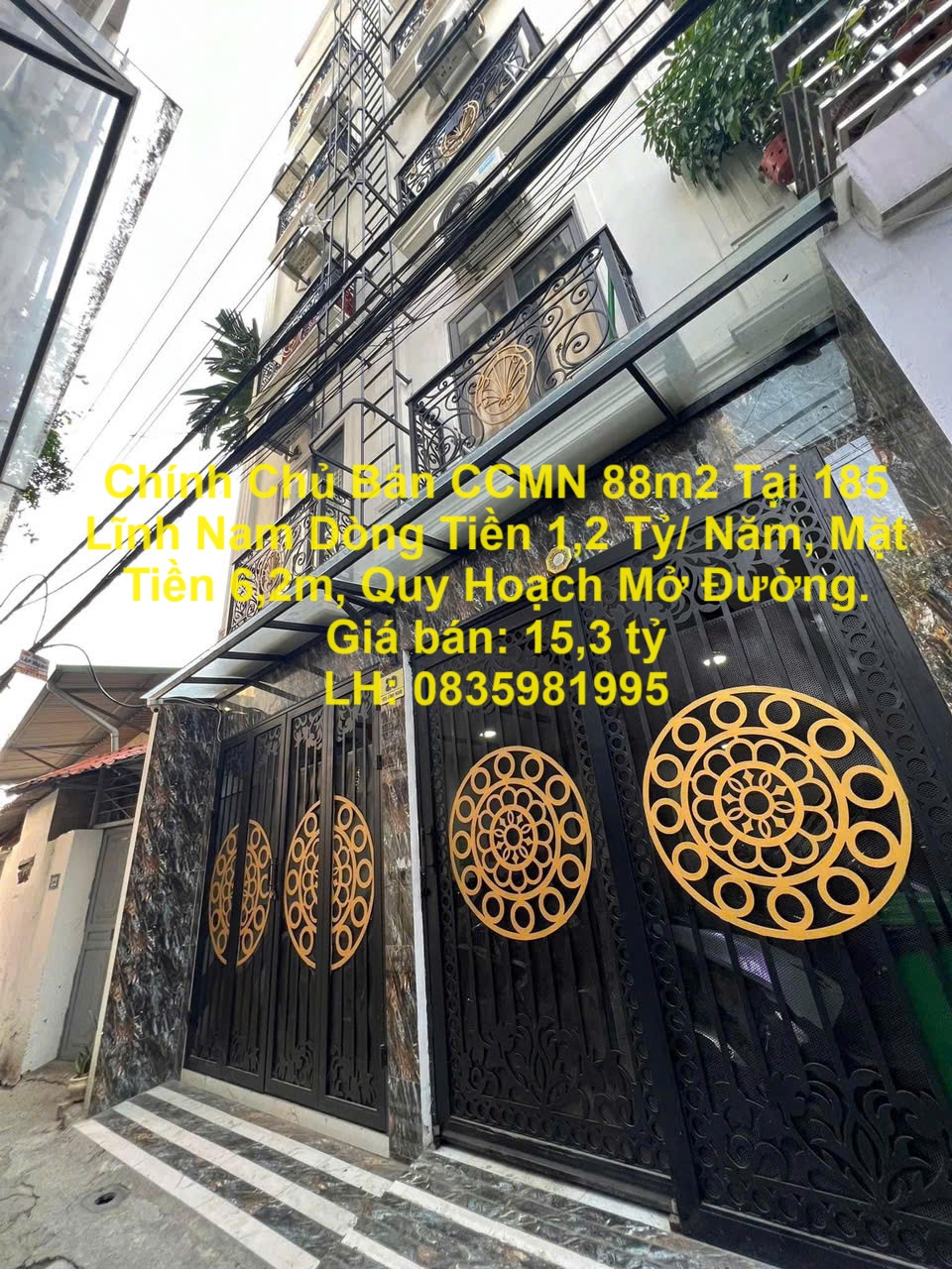 Chính Chủ Bán CCMN 88m2 Tại 185 Lĩnh Nam Dòng Tiền 1,2 Tỷ/ Năm, Mặt Tiền 6,2m, Quy Hoạch Mở Đường.