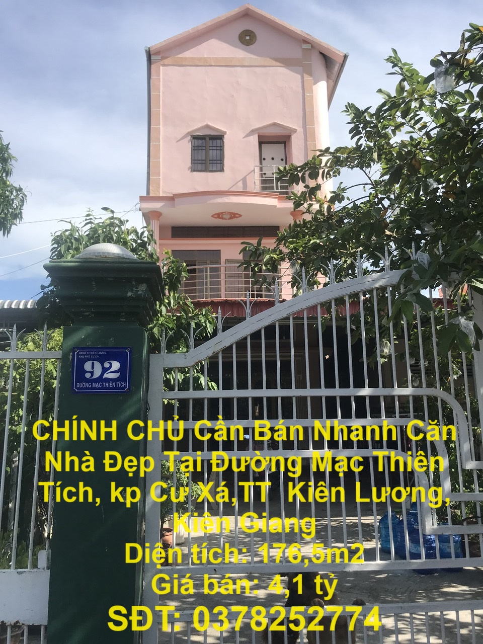 CHÍNH CHỦ Cần Bán Nhanh Căn Nhà Đẹp Tại Đường Mạc Thiên Tích, kp Cư Xá,TT Kiên Lương, Kiên Giang