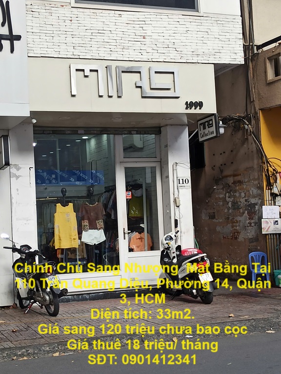 Chính Chủ Sang Nhượng Mặt Bằng Tại 110 Trần Quang Diệu, Phường 14, Quận 3, HCM