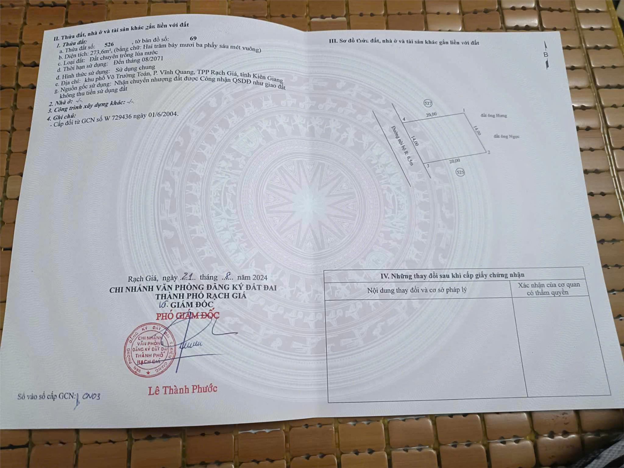 CHÍNH CHỦ Bán Lô Đất Tại KP Võ Trường Toản, đường Quang Trung, Vĩnh Quang, Rạch Giá, Kiên Giang