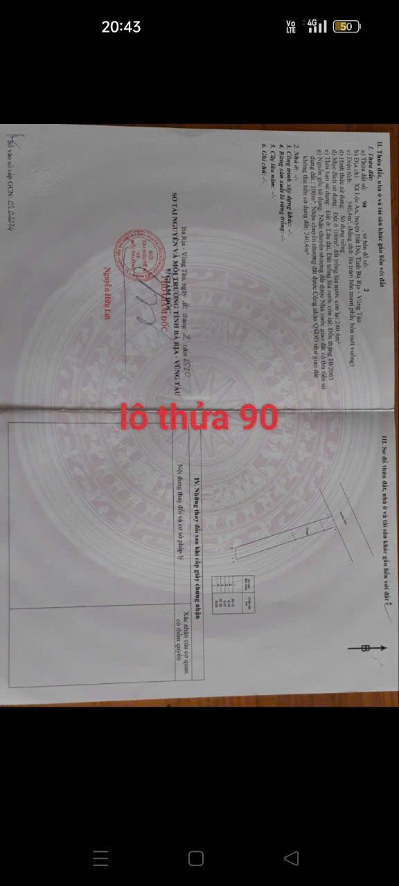 Chủ bán 2 lô liền kề xã lộc an , thi trấn đất đỏ , bà rịa vũng tàu