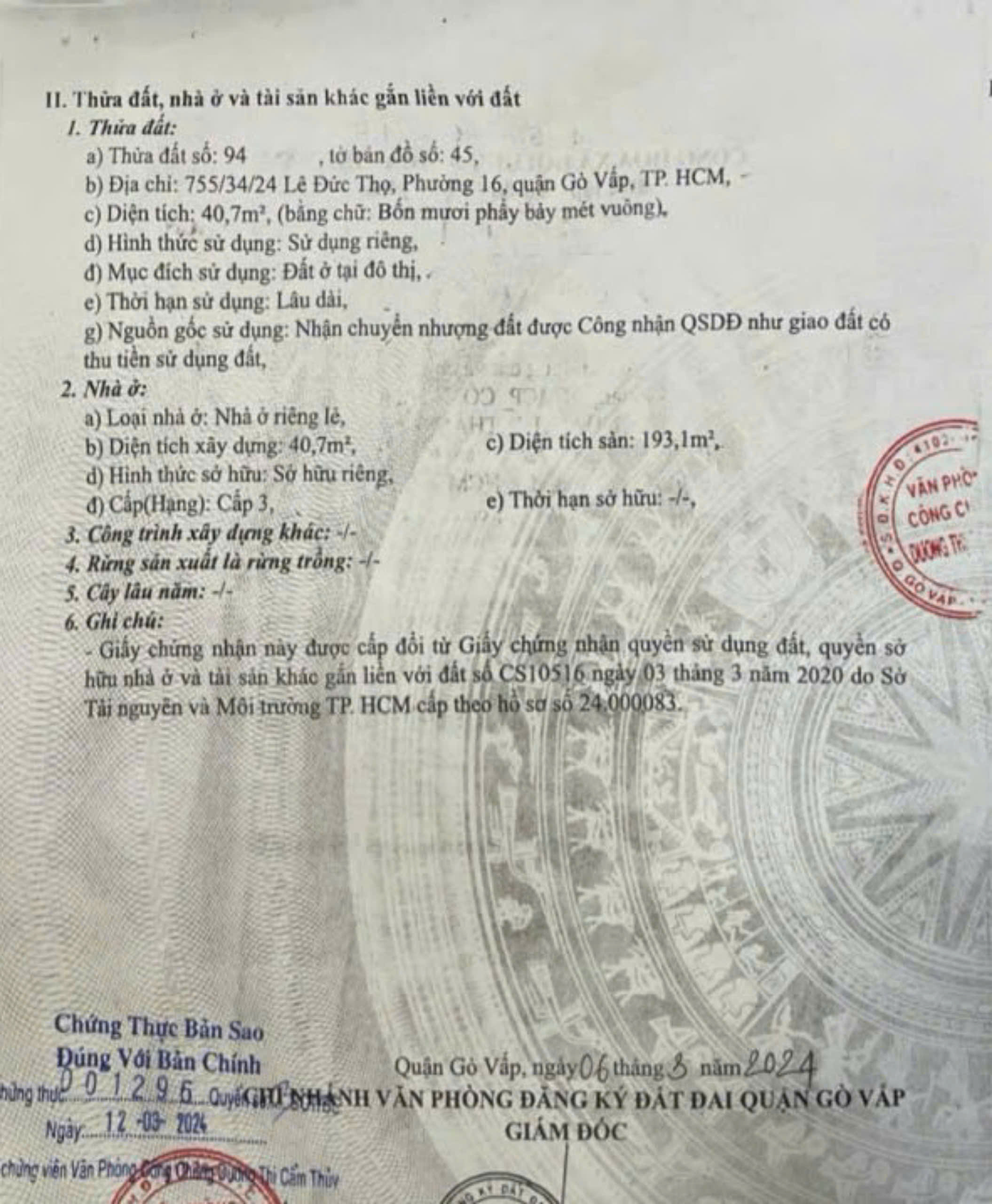 Nhà Hẻm Xe Tải Lê Đức Thọ, Gò Vấp - 6 Tầng, Thang Máy, DT 40m2