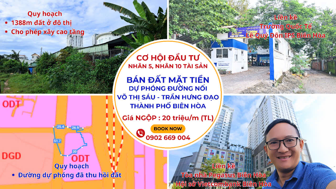 Cơ Hội Đầu Tư Sinh Lời Lớn - Lô Đất Vàng Tại Võ Thị Sáu, Phường Quyết Thắng, Biên Hòa