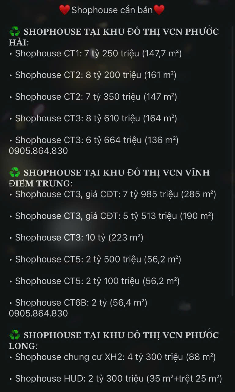 Shophouse cần bán tại Nha Trang