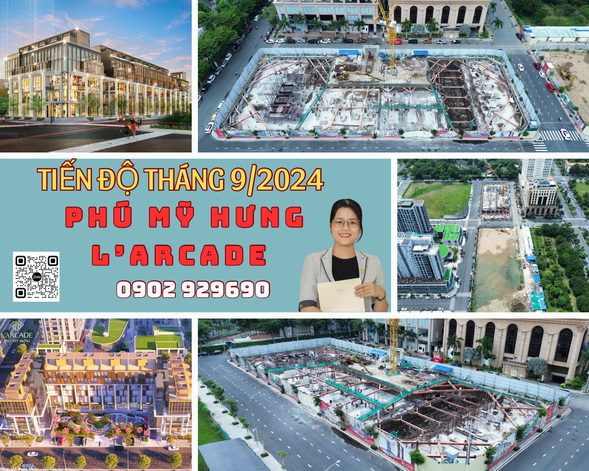 Tiến độ mới nhất dự án L'Arcade Phú Mỹ Hưng vào tháng 9/2024. Giỏ hàng mới nhất. LH 0902 929690