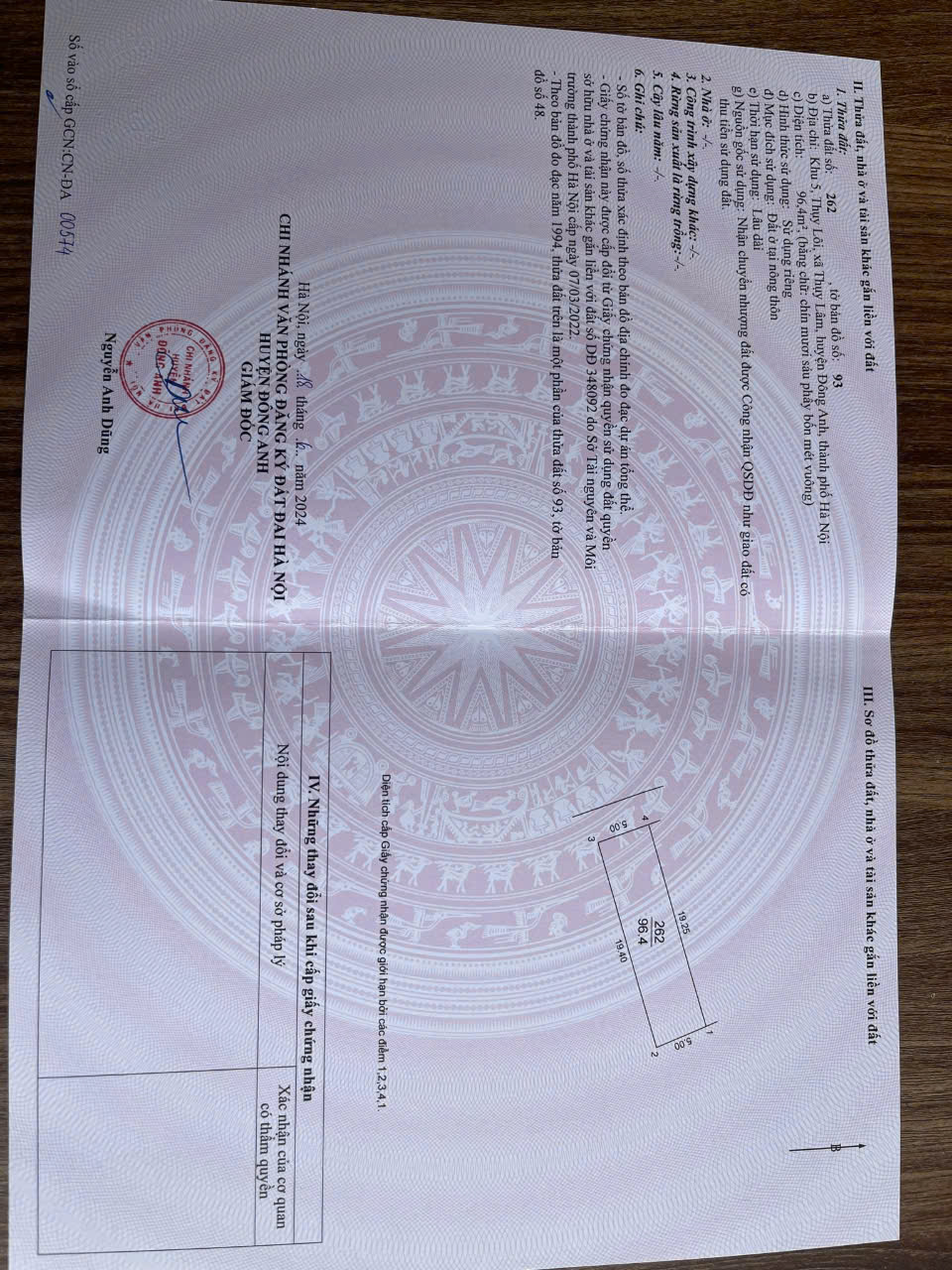 Thuỵ Lâm Đông Anh Hà Nội Giá cực sốc hàng còn nóng cần b. Án gấp giá rẻ Dt 95 m mặt tiền 5 m hậu 5 m đất vuông như tờ