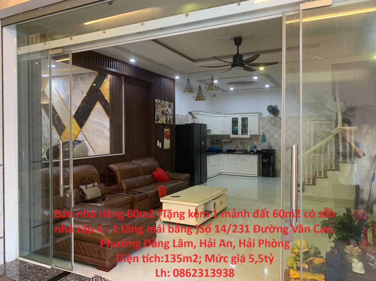 Bán nhà riêng 60m2 (Tặng kèm 1 mảnh đất 60m2 có sẵn nhà cấp 4 - 1 tầng mái bằng )Tại Hải An, Hải Phòng