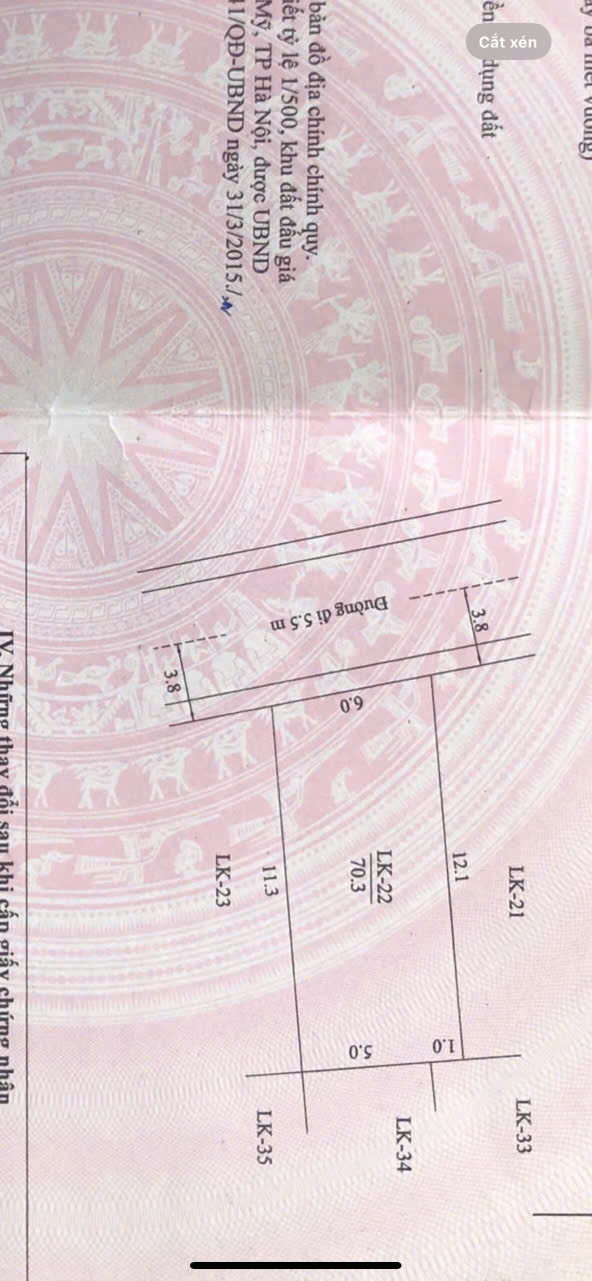 ĐẤT ĐẤU GIÁ ĐÔNG SƠN 70,3 m đông sơn cách Ql6 chỉ vài trăm mét