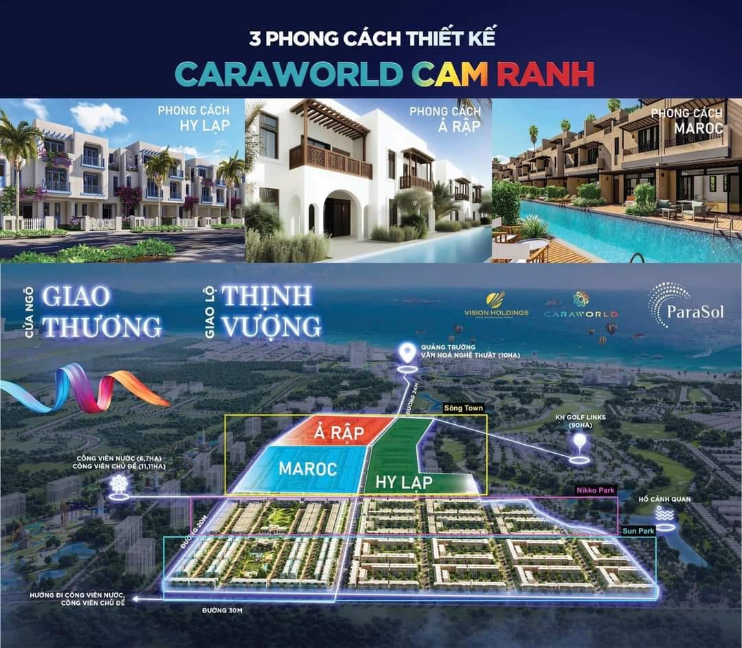 Booking Nhà Phố liền kề Cara World cạnh sân bay Cam Ranh hoàn thiện full nội thất.
