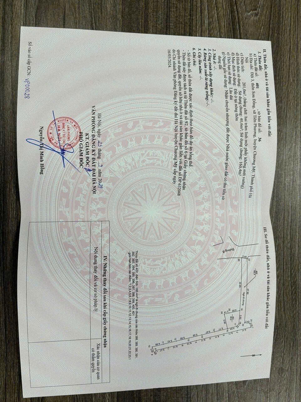 Hàng HOT mở bán lô đất đẹp dt 40m2 trung tâm xã tiên phương chương mỹ cách quốc lộ 6 - 500m