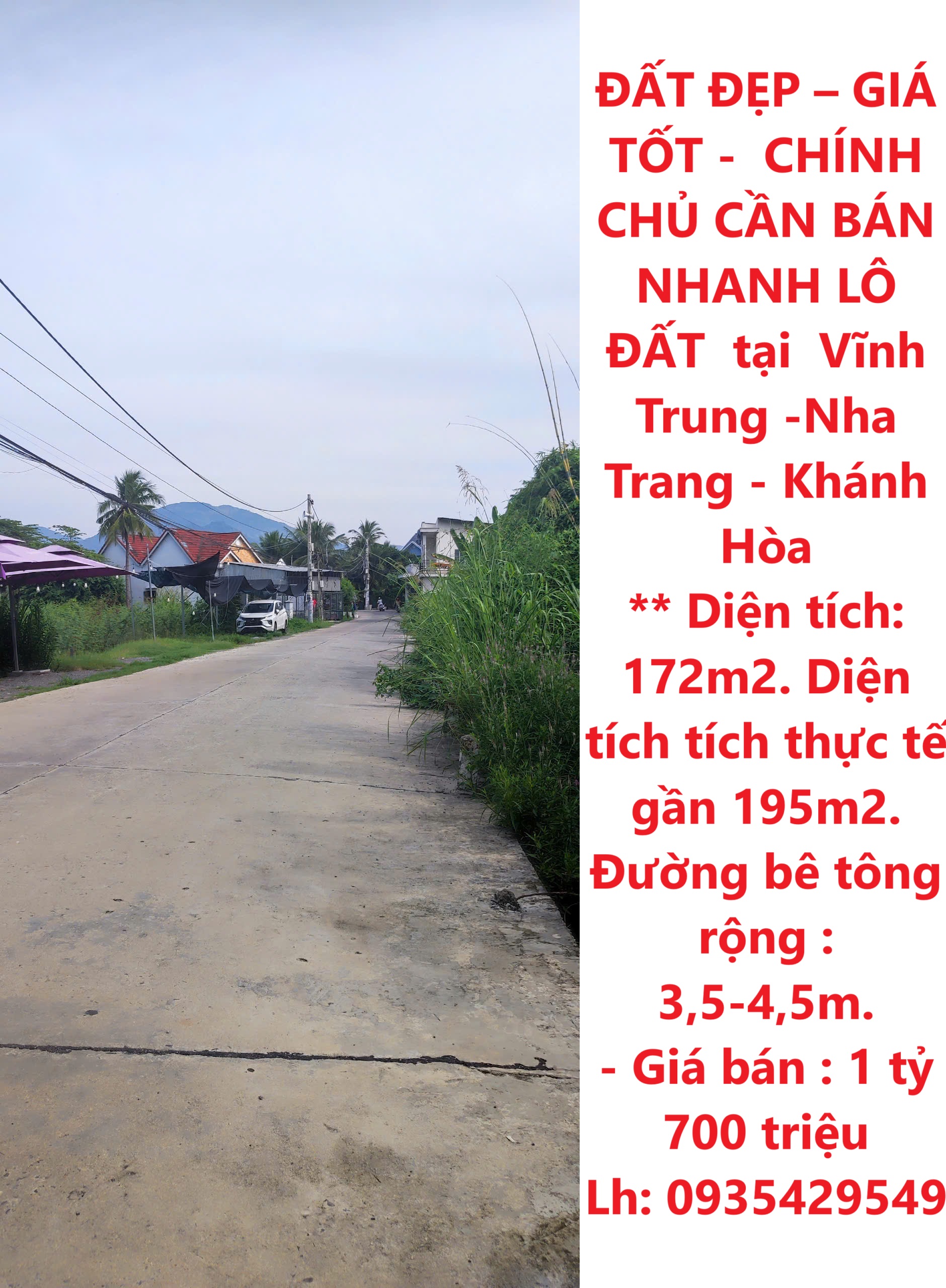 ĐẤT ĐẸP – GIÁ TỐT - CHÍNH CHỦ CẦN BÁN NHANH LÔ ĐẤT tại Vĩnh Trung -Nha Trang - Khánh Hòa