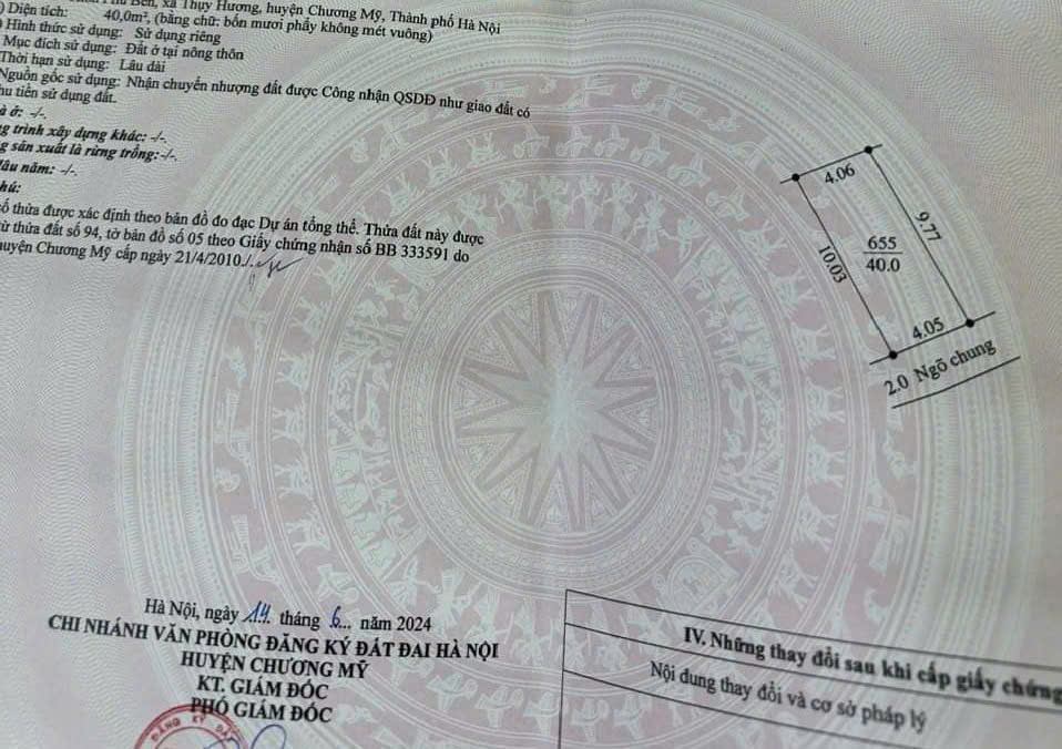 sát quận hà đông 40m chỉ 1,x tỷ rẻ nhất Thụy Hương - sẵn sổ đỏ công chứng trong ngày