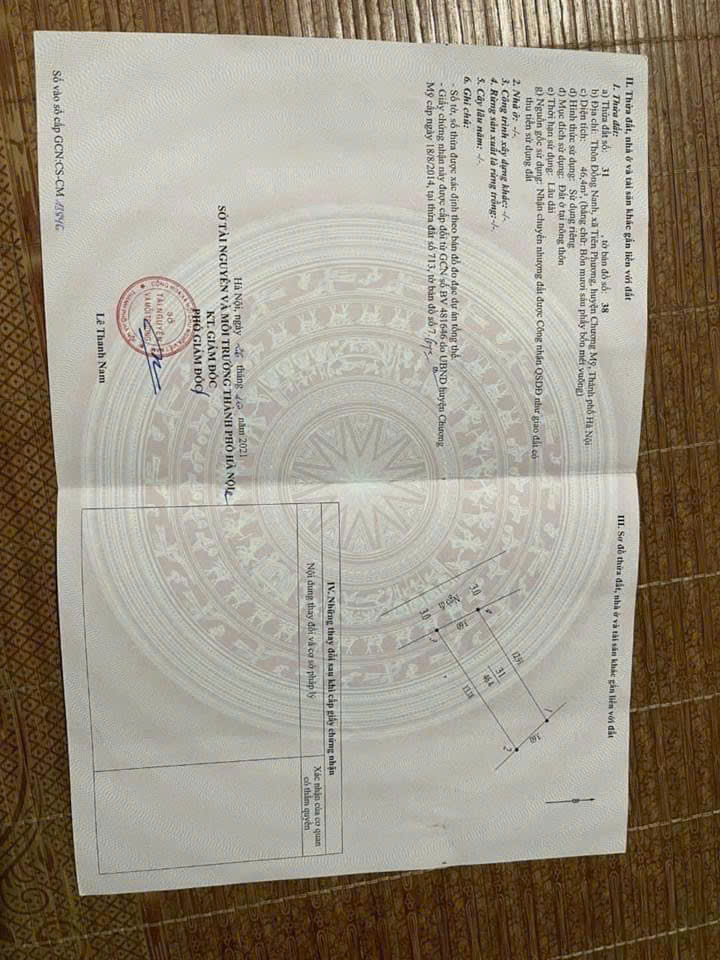 Hàng HOT trung tâm xã tiên phương chương mỹ lô đất đẹp 2 mặt ngõ thoáng 46.4m2