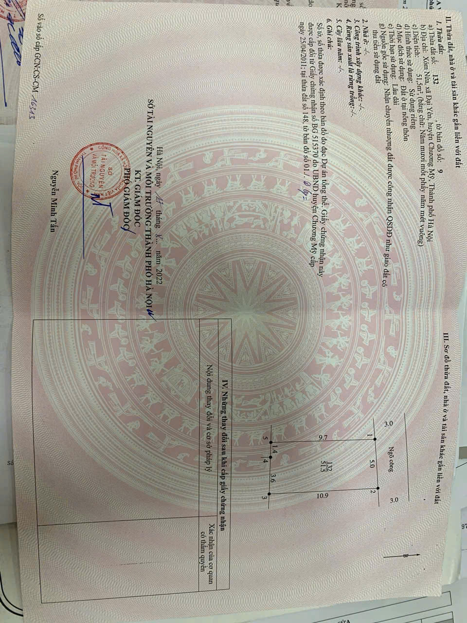 Hàng HOT trung tâm xã đại yên chương mỹ , 51.5m2 đất vuông đẹp otto thông