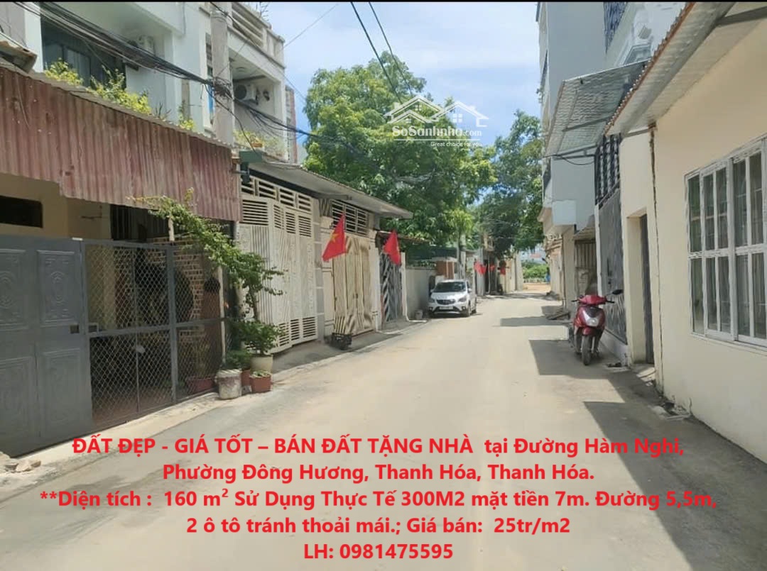 ĐẤT ĐẸP - GIÁ TỐT – BÁN ĐẤT TẶNG NHÀ tại Đường Hàm Nghi, Phường Đông Hương, Thanh Hóa, Thanh Hóa.