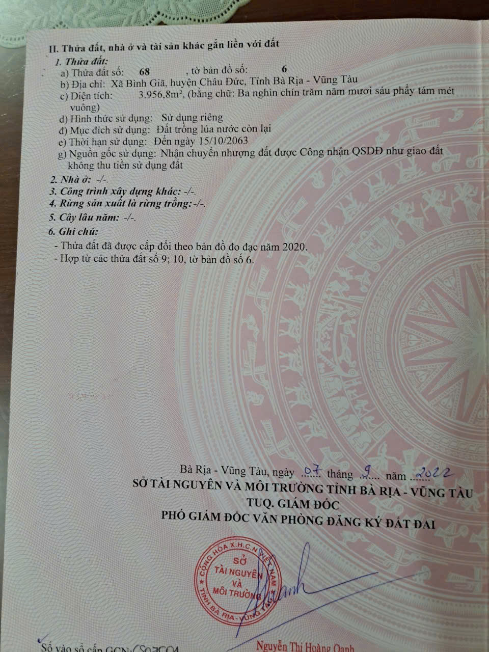 3900 đất lúa lô đất 2 mặt tiền nhựa + bê tông mình