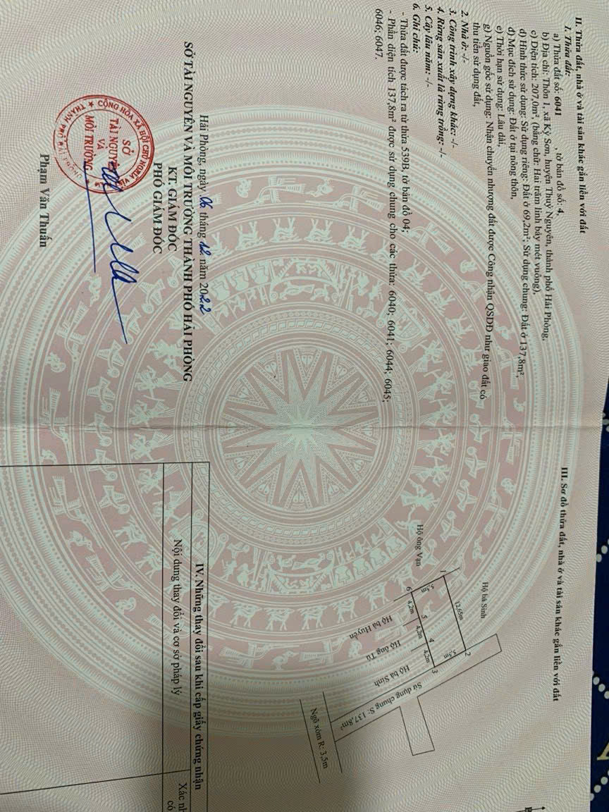 !! SIÊU VÍP - LÔ ĐẤT ĐẸP – KHÔNG LỖI LẦM – CHÍNH CHỦ CẦN BÁN NHANH TẠI XÃ KỲ SƠN, THỦY NGUYÊN, HẢI PHÒNG - GIÁ CHỈ 250