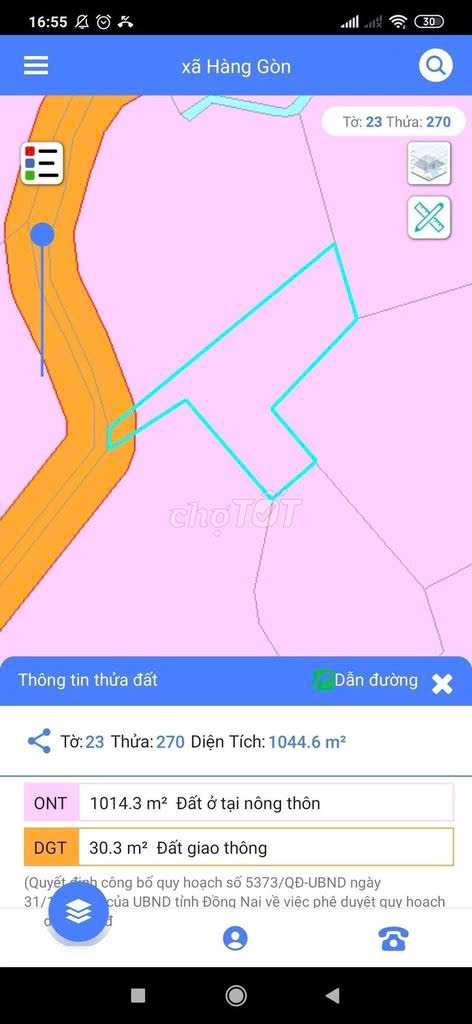 CẦN BÁN GẤP LÔ ĐẤT QUY HOẠCH THỔ CƯ XÃ HÀNG GÒN - TP LONG KHANH - ĐÔNG NAI