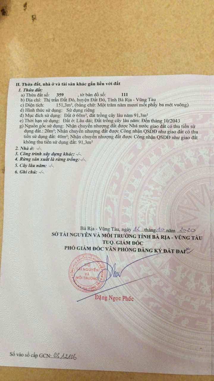 chủ cần bán căn nhà nhỏ tại trung tâm Thị trấn Đất đỏ