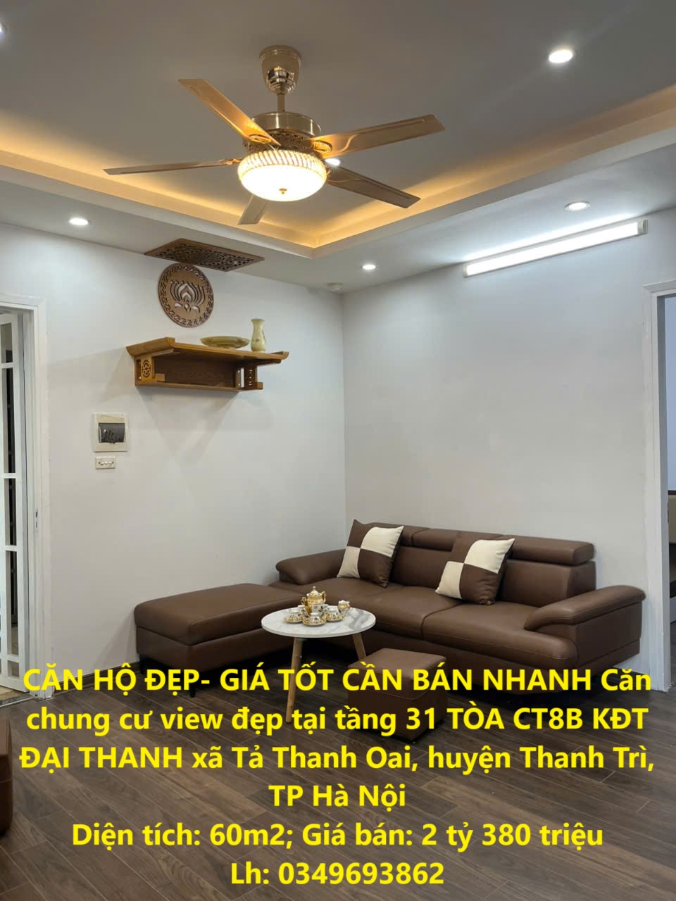CĂN HỘ ĐẸP- GIÁ TỐT CẦN BÁN NHANH Căn chung cư view đẹp tại tầng 31 TÒA CT8B KĐT ĐẠI THANH .
