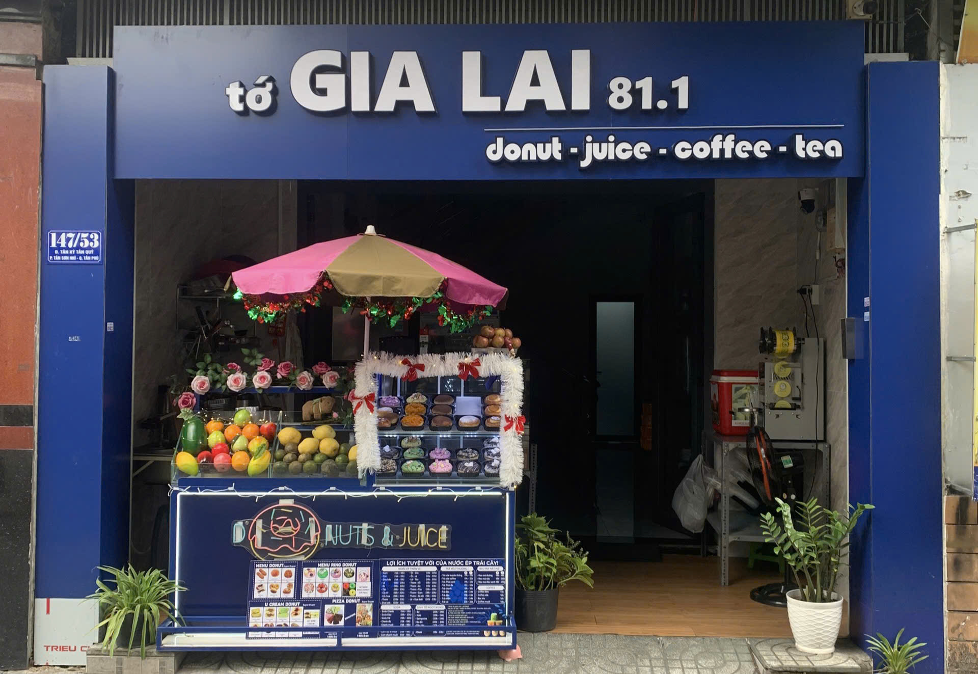 SANG LẠI QUÁN CAFFE, NƯỚC ÉP, TRÀ, BÁNH DONUT TẠI 147/53 TÂN KÌ, TÂN QUÝ, TÂN PHÚ, TPHCM