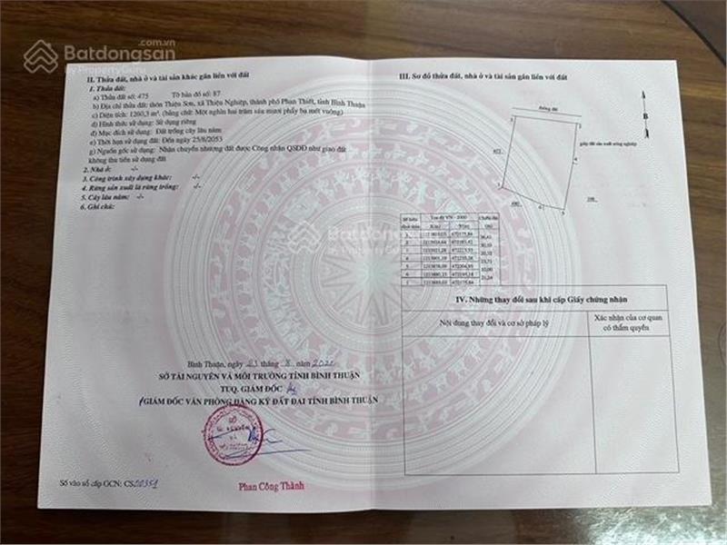 Đất nền bán gấp 6,3 tỷ, 1260m2 tại đường 715 , Thiện Nghiệp, Phan Thiết, Bình Thuận