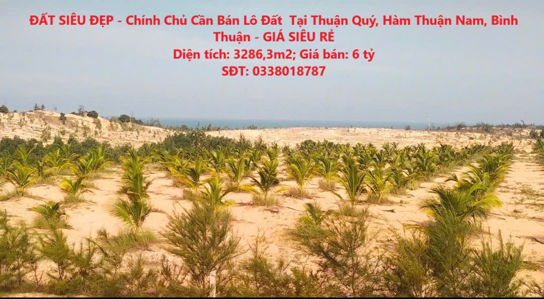 ĐẤT SIÊU ĐẸP - Chính Chủ Cần Bán Lô Đất Tại Thuận Quý, Hàm Thuận Nam, Bình Thuận - GIÁ SIÊU RẺ