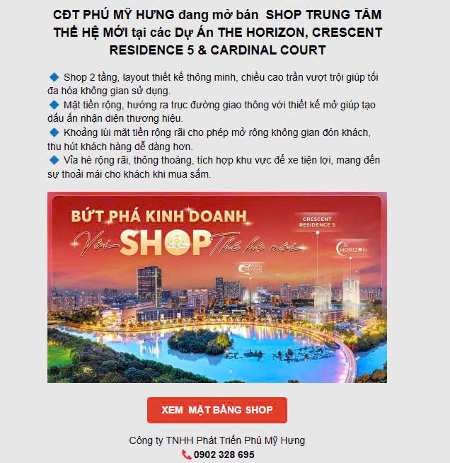 Cần bán shophouse khối đế 1 trệt 1 lầu tại dự án Cardinal Court, mua giá gốc chủ đầu tư