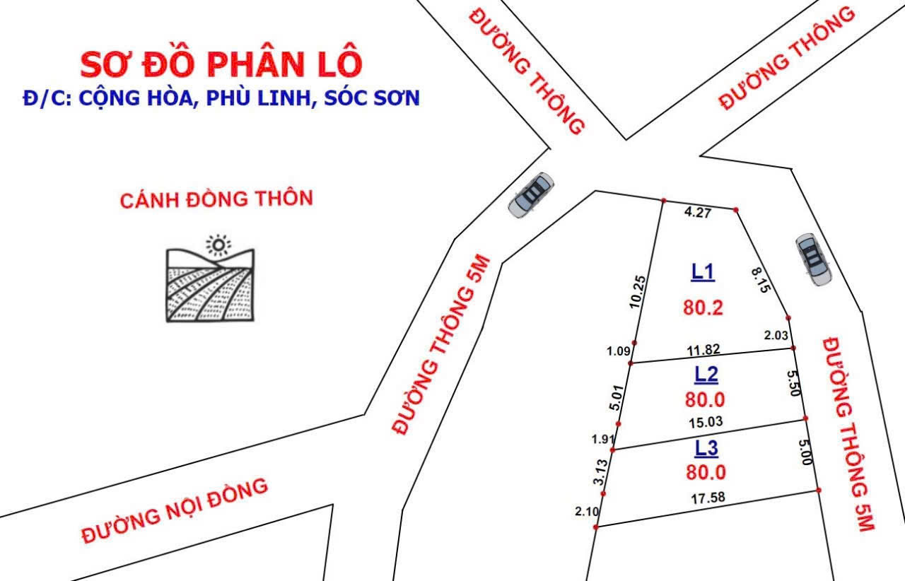 ĐẤT ĐẸP - GIÁ TỐT - Vị Trí Đắc Địa Tại Xã Cộng Hoà, Xã Phù Linh, Huyện Sóc Sơn, TPHN