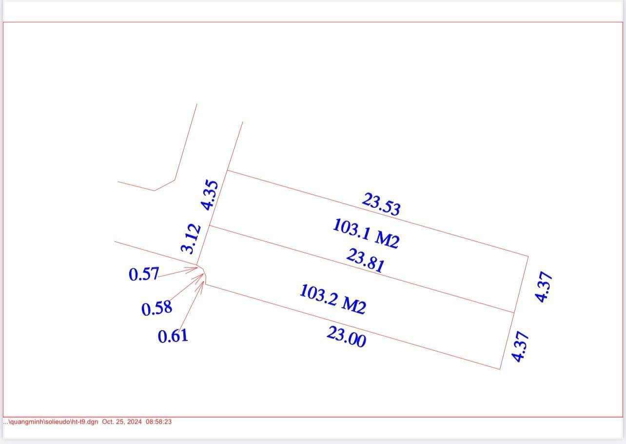 NHỈNH 3 TỶ, 103M FULL THỔ CƯ,TT QUANG MINH,ĐƯỜNG Ô TÔ,MT 4,35M