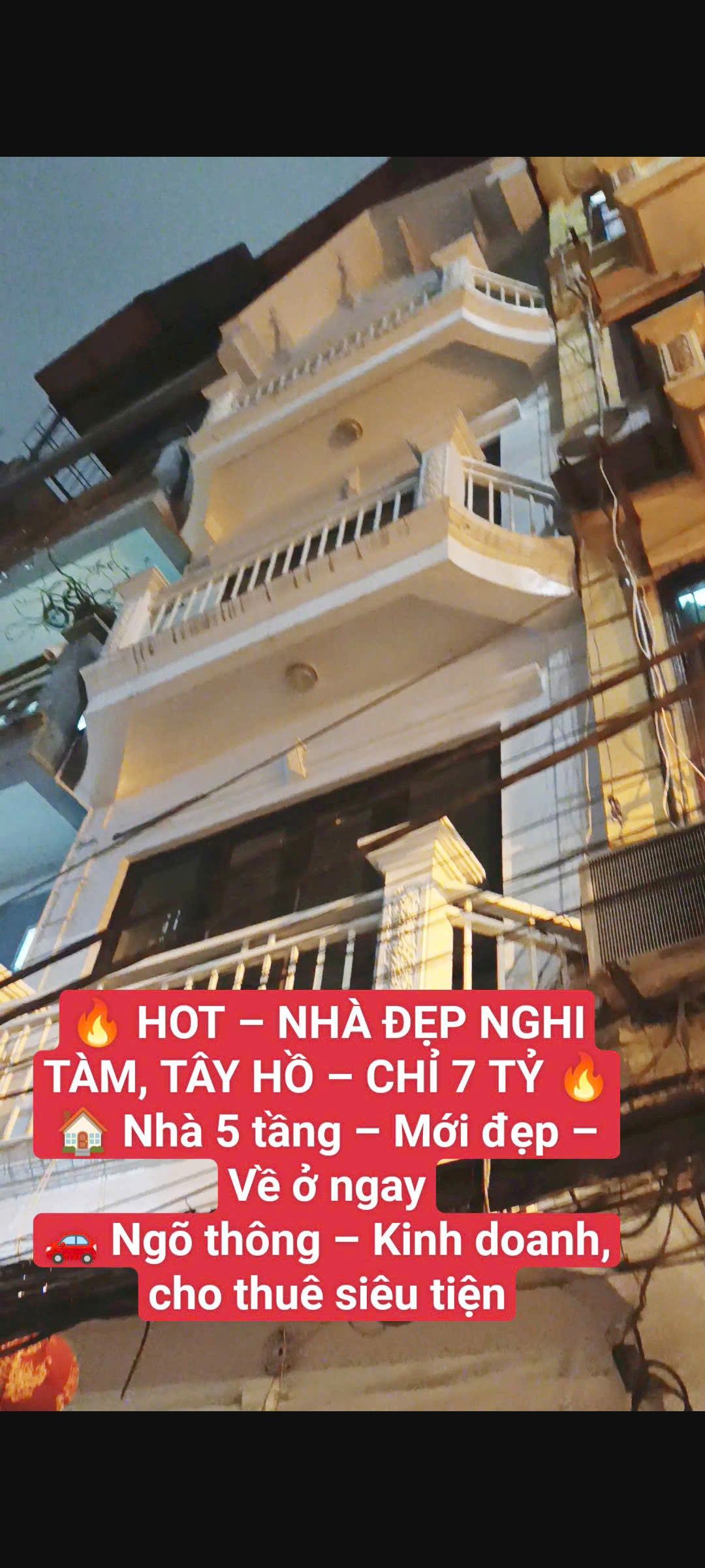 Tây Hồ - Nghi Tàm- Nhà đẹp 5 tầng- Khu phân lô-Mặt ngõ thông- Trước nhà 6m- 7 tỷ