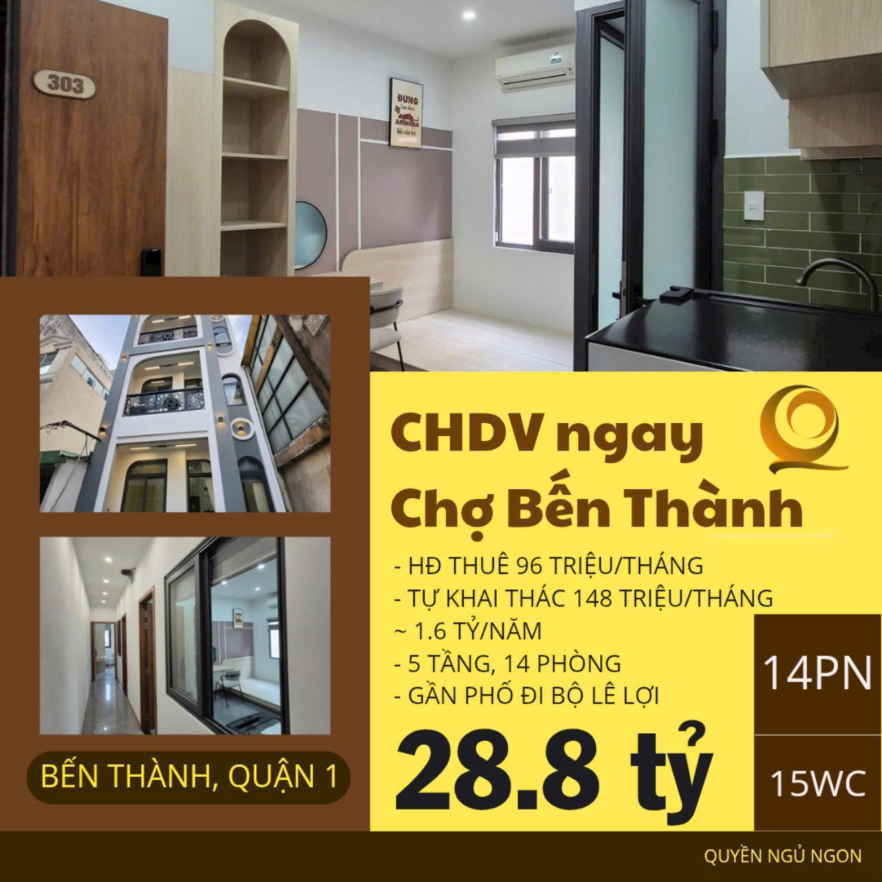 CHDV sịn sò so ở Cửa Bắc Chợ Bến Thành Quận 1 cho thuê 100 triệu/tháng