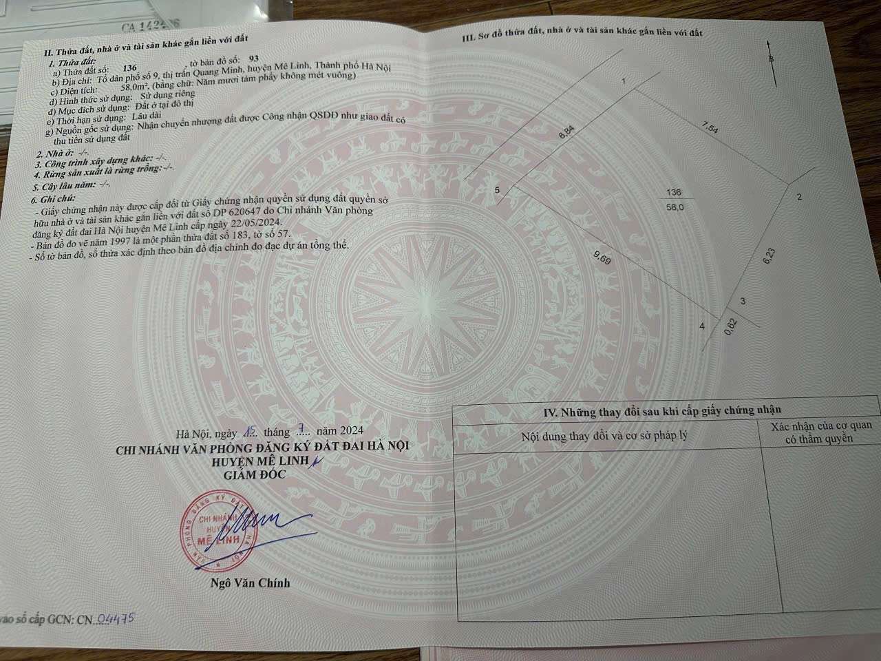 CC BÁN GẤP 58M,Ô TÔ TRÁNH,44TR/M.GẦN TRƯỜNG,CHỢ,KHU ĐÔ THỊ,GIÁ ĐẦU TƯ