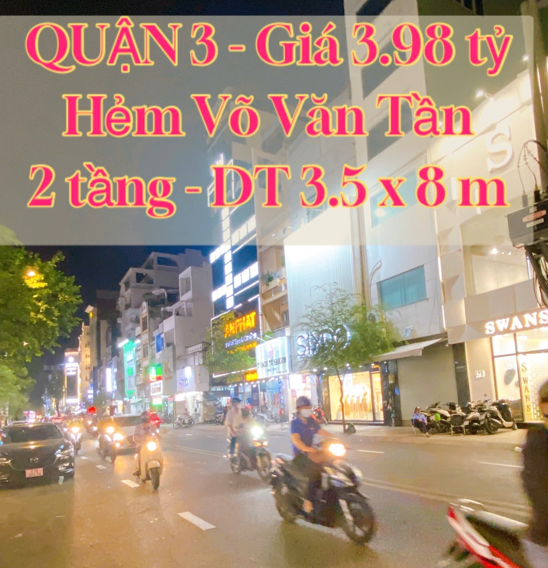 Bán nhà QUẬN 3, hẻm Võ Văn Tần, 3.5 x 8.3 m, Giá 3.98 tỷ, 2 tầng