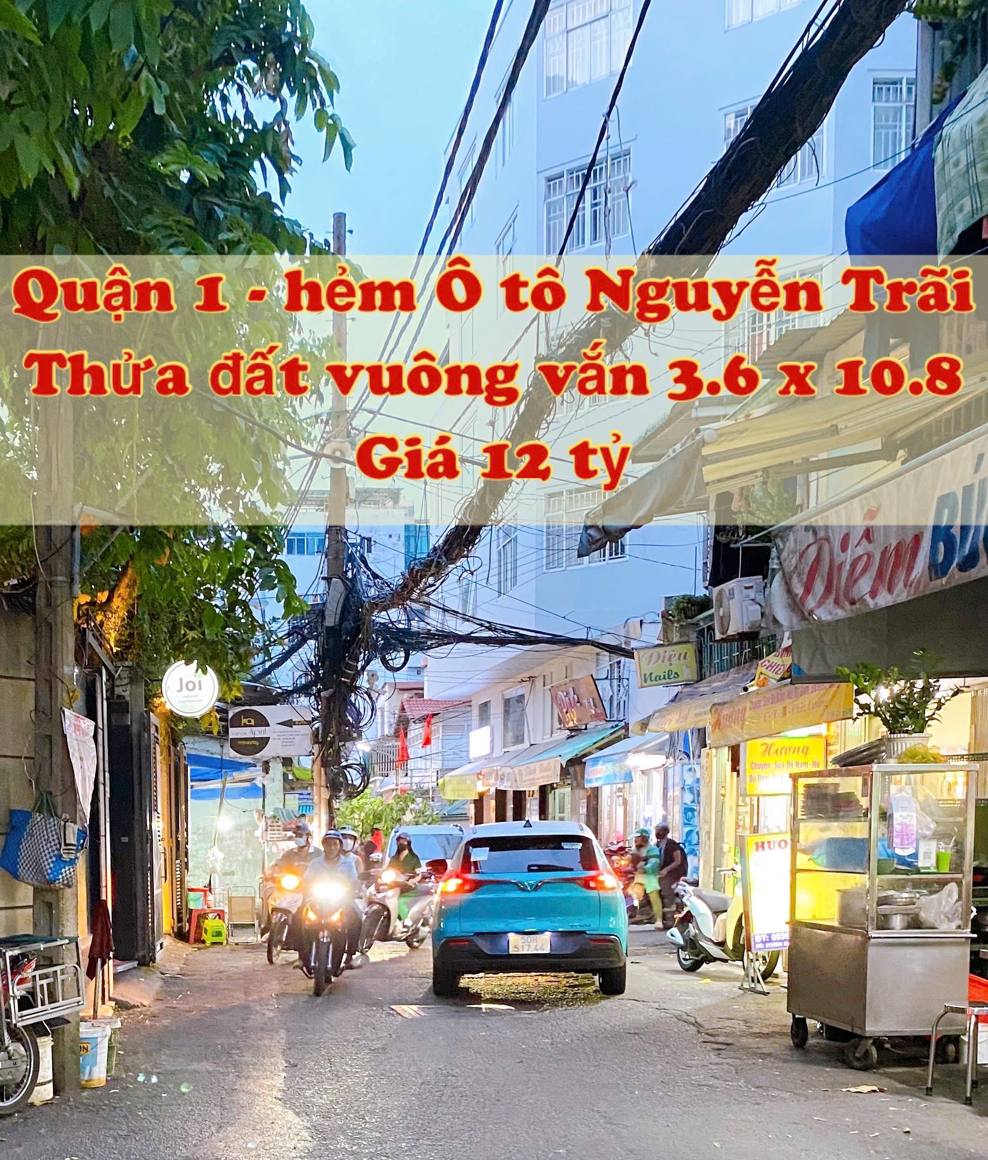 Bán nhà Hẻm Ô tô 3 mặt thoáng Nguyễn Trãi, QUẬN 1, Sổ vuông vức 3.6 x 10.85 m, Giá 12 tỷ