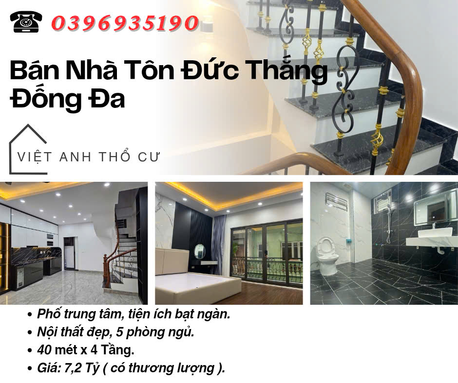 Bán nhà Phố Tôn Đức Thắng, Nội Thất Đẹp, 5 Phòng Ngủ, 40mx4T, Giá: 7.2 Tỷ, Lh: 0396935190.
